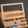 Art Adjustable Artist Beech Wooden Tabletop Sketch Box Easel 3-Drawer Portable 489 V2