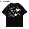 T-Shirts Streetwear Harajuku planète dessin animé astronaute t-shirts décontracté été coton lâche mode hommes t-shirts hauts 210602