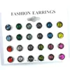 Stud Earrings Sets 6/12Pairs/Lot Stainless Steel Earings For Men Round Square Earring Women Fashion Jewelry Wholesale