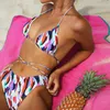 Maillot de bain femme Bikini 2021 femme imprimé String Biquini maillot de bain deux pièces baigneur licou plage porter maillot de bain pour les femmes natation