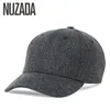 Casquettes de baseball marque NUZADA automne hiver garder au chaud Snapback os hommes femmes chapeaux de Baseball casquette couleur simple noir gris laine