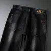 Calças jeans masculinas outono de algodão reta elástica Itália Ferraga marca busin calças jeans estilo clássico masculino251q