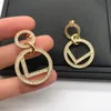 Designer Jewelry Hoops Earrings Fashion Luxury Letter F Classic For Women Fashion Earring Diamond Clip-on Screw Back Studs D218263HL