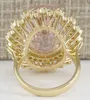 Wedding Rings Yi Qi Pin Jewelry Fashion Princess 4.2CT Cut Huge Gold Petal Engagement Party