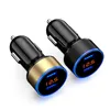 Universal Car Charger USB Vehicle DC12V-24V 5V 3.1A Dual 2 Port Power Adapter med spänningsvisning Hög kvalitet