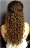 Długi kręcony warkocz Pony Tail Hairstyle Brown Czarny sznurek Kucyk z dwoma grzebieniami 9a Brazylijski włosy 140g Clip w rozszerzeniu
