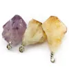 Naturliga kristaller Bud Prototyp Personlighet Hängsmycke Halsband Oregelbunden Amethyst Citrine Crystal Reiki Healing Smycken Mode Charm Sten Hängande Tillbehör