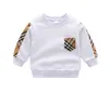 Baby jongens meisjes plaid truien pullover lente herfst kinderen lange mouwen sweatshirts kinderen katoenen trui 1-7 jaar