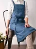 Uniform Lady Dress Denim Fartuch Dla Kobiety Tkaniny Bawełniane Ogród Kuchnia Pieczenie Gotowanie Fartuchy Akcesoria do czyszczenia gospodarstw domowych Akcesoria do czyszczenia 211222