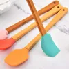 5pcs/Set Baking Tool Toast Jam Smear Brush Cake Cream Scraper Wooden Handle Silicone Shovel Cheese Butter Spoon Kitchen Tools BH6056 TYJ