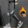 Wiosna Jesień Mężczyźni Spodnie Slim Fit Casual Long Pant Sportwear Bawełniane Męskie Luźne Plus Size Navy Season Sound Pant 6XL Y0927