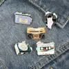 Pins, Brooches Rock Gesture Music Tape Radio Enamel Pins Trendy Lapel Badges Fashion Cartoon Gifts For Friends Wholesale Jewelry