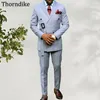 Thorndike Groomsmen Best Men Tuxedos,Big Peaked Lapel One Button Male Business Office Wear Suit,Custom Made 2 Pcs