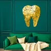Dental Care Tooth Shaped Acrylic Mirrored Wall Stickers Dentist Clinic Stomatology 3D Art Decal Orthodontics Office Decor 220212