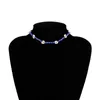 Lovely Flowers Colorful Beaded Charm Statement Short Choker Necklace For Women Vacation Jewelry Chokers Godl22