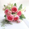 Decorative Flowers & Wreaths 5 Heads Persian Roses Artificial Peony Bouquet Home Wedding Decoration Living Room Table Fake Nanairo