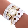 Relojes de pulsera Moda Montre Femme Reloj femenino Diamond Weave Pulsera de cuero Lady Womans Reloj de pulsera Números pequeños Dial Cuarzo