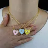 Candy Pastel Enamel сердце в форме сердца злая гравированная красочная счастливого турецкого глаз ожерелье