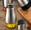 Olive Oil Bottle Soy Sauce Vinegar Seasoning Storage Tool Can Glass Bottom 304 Stainless Steel Body Kitchen Cooking Tools SN2981