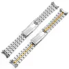 19 mm Watch Accessories Band voor Prince en Queen Strap massief roestvrijstalen zilveren goudarmbandbanden213Q