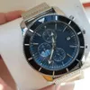 Top vente hommes montres vk mouvement à quartz sous-cadran travail super montre chronographe océan bracelet en acier inoxydable lunette tournante chronomètre mode montre-bracelet étanche