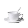 Pires de copo de café europeu com colher conjunto branco caneca de chá jantar Leite Latte Cups Wedding Utensílio Kubek Household Products DF50BD