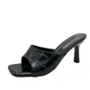 2021 Новый дизайнерские PVC прозрачные тапочки женщины Perspex высокие каблуки летние вечеринки дамы четкие полосы хрустальные туфли плюс размер fdgfhdhfdc