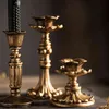 Retro Candlestick Hars Kaars Houder Bladce Nostalgische Antieke Franse Kaars Stick Rack Accessoires Home Decor Fotografie Props H1222