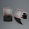 Redwood Carbon Carbon Fintage Pattern Pattern Cufflinks زر الأكمام الأزياء