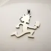 Silver Polished 2 INCH TALL Classic Hatchetman Pendant INSANE CLOWN POSSE Charms Stainless Steel Hatchet ICP Necklace rolo chain 24''