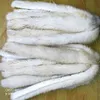 Qearlstar 2019 Luxury Brand Natural Real Raccoon White Fur Collar Women Coat Scarves Fur Parka SolidMemale Scarf 75*12.5cm Z368 H0923