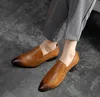 Fashion Male Shoes Luxury Oxford Men Dress Leather Prints Lace Up Wedding Office Business Formal Shoe