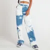 Jeans da donna Pantaloni in denim a gamba dritta con bottoni a vita centrale con giunture da donna