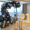 110pcs Balloon Arc Arch Kit Chrome Gold Latex Black Ballons Black Hawaiian Parti Hawaiian Ballons d'anniversaire Globos Décoration 210626