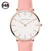 Relogio Feminino Hannah Martin Orologi da donna di marca di lusso Cinturino in pelle Orologio da polso al quarzo da donna impermeabile in oro rosa Fit DW Style C324G