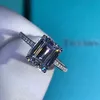 Anéis de cluster 2021 Corte esmeralda 3ct laboratório diamante anel 925 prata esterlina jóias noivado casamento banda para mulheres festa nupcial acc1958