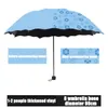 Hot Ladies UV Protective Portable mini Umbrellas Windproof 3-Folding Blossoms in Water Changes Color Anti-UV Sun/Rain Umbrella 210320