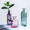 Nordic Thicken Glas Vase Transparent Grå Rosa Vardagsrum Blomma Bar Heminredning Torkad Flaska Wazon Gift 211215