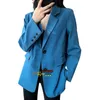 Damenanzüge, Blazer, Herbst, lässig, hochwertiges Temperament, kleiner Anzug, blau, britischer Stil, Jacke weiblich