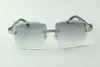Lunettes de soleil de créateurs haut de gamme 3524022 lentilles coupantes cornes de buffle texturées noires naturelles bâtons lunettes de diamant XL, taille: 58-18-140mm