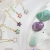 12 Colors Natural Gemstone Star Pendant Necklaces Fashion Choker Charms Gold Color Metal Collar Necklace For Women Neck Jewelry