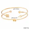 Mode knut och pilar guldpläterad armband för kvinnor Party Flera lager Armband Enkel Bangle Femme Boho Smycken Partihandel Q0719