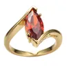 Wedding Rings Dainty Female Red Crystal Stone Jewelry Charm Gold Color Thin For Women Luxury Bridal Leaf Zircon Engagement Ring8563999