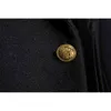 Classic Black Long Wool Pea Coat Men Winter Brand Slim Fit Men's Wool & Blends Overcoat Notch Lapel Male Cashmere Coat 210522