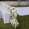 2m Luxury Custom Artificial Floor Wedding Backdrop Decor Garland Flower Arrangement Tabell Runner Rarty Event Födelsedag Flower Row 27976521