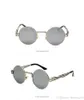 Стимпанк дизайнерские солнцезащитные очки мужчины металлические круглые оттенки мужские чистые солнце