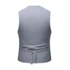 Gilet da uomo formale grigio da uomo di marca Slim Fit con scollo a V senza maniche Gilet da uomo monopetto da smoking maschile 6XL 210522