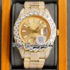 2022 RRF 126334 126300 2813 Automatic Mechanical Mens Watch 126234 Large Diamonds Bezel Gray Dial 316L Steel Fully Iced Out Diamond Gold Bracelet Eternity Watches