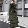 Ankomst Fashion Slim X-Long Women Winter Jacket Bomull Vadderad Varm Tjockad Ladies Coat Long Coats Parka Womens Jackor 210528