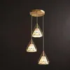 Lampade a sospensione Luci da ristorante moderne e minimaliste nordiche. Studio creativo per camera da letto a soppalco a tre teste, ferro battuto con diamanti